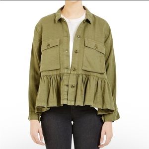 The Great. Army Flutter Ruffle Jacket A45